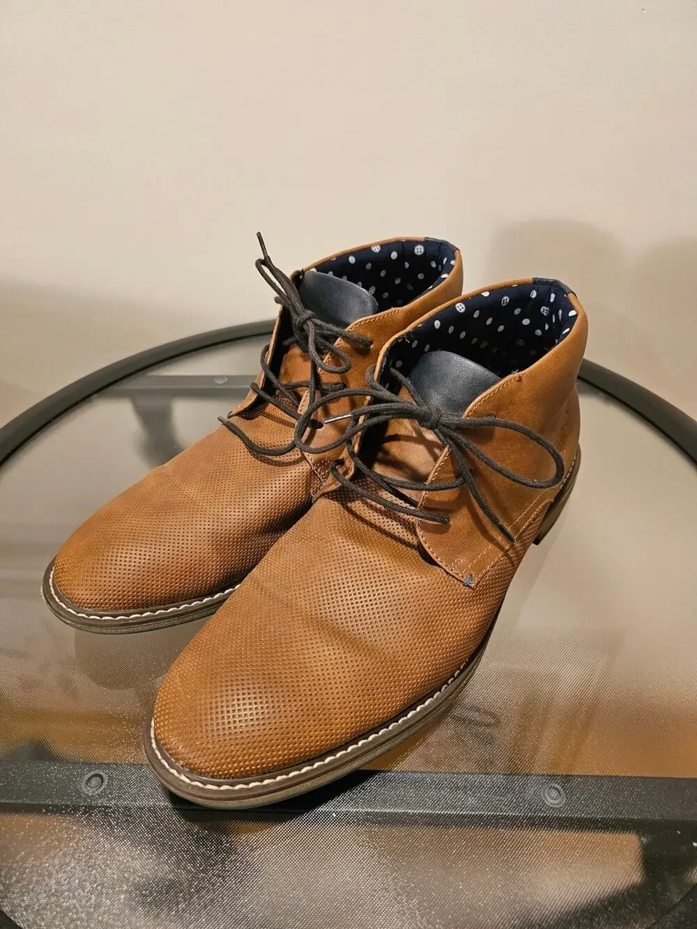 Men's Tan Perforated Chukka Boots